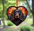Cocker Spaniel Black Stained Glass Effect Heart Suncatcher